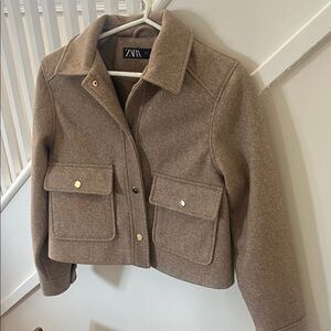 Zara Tan Wool Blend Jacket